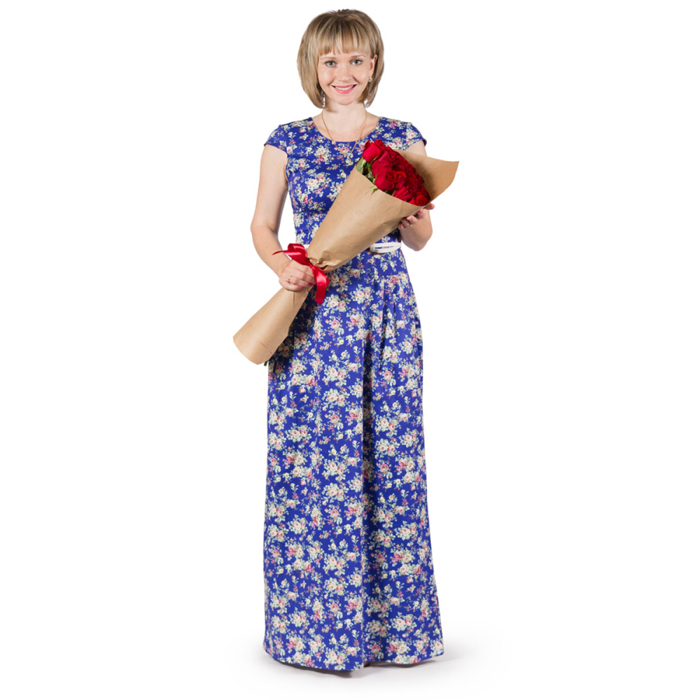 Букет из 21 красной розы в крафтовой упаковке